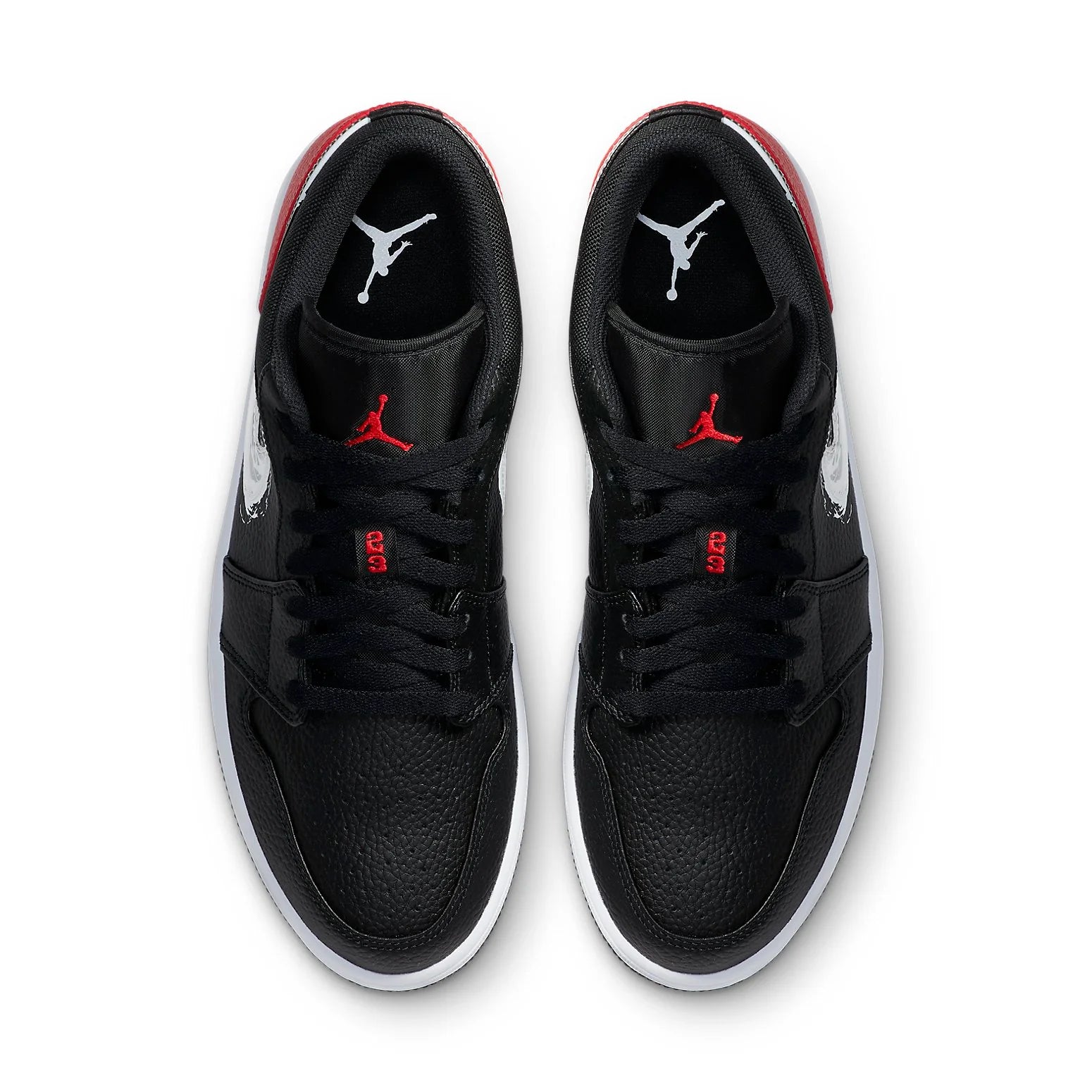 Air Jordan 1 Low Brushstroke Swoosh - Black Red