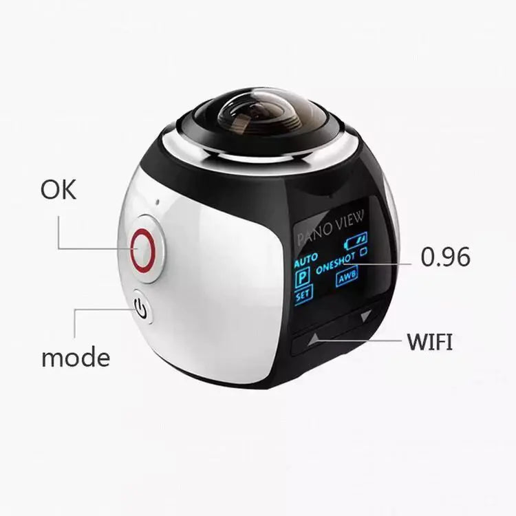 V1 360° 4K Waterproof Action Camera with WiFi VR