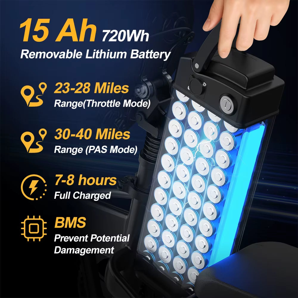 Aairsk 500W 15AH E Bike 14 Inch E-Bike 3 Speeds City Road Adults Folding Fat Bike Electric Dirt Ebike Bike US Foldable Stock